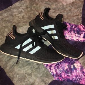 black with rose gold adidas running shoes
